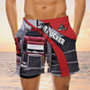 Maxcorners Red Big Truck Shorts, Trucker Men's Swim Trunks, Trucker Shorts, Truck Shorts