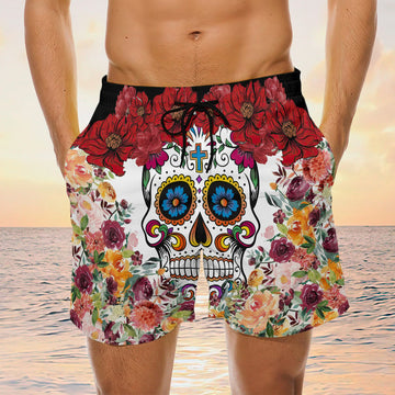 Maxcorners Sugar Skull Mens Board Shorts