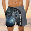 Maxcorners I Can't Stay Home Big Truck Shorts, Trucker Men's Swim Trunks, Trucker Shorts