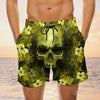 Maxcorners Skull Floral Pattern Mens Board Shorts