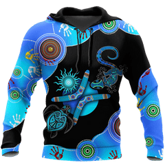 Maxcorners Aboriginal Naidoc Week Blue Turtle Lizard Shirts