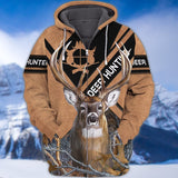 Maxcorners Deer Hunting Leather Brown Style 3D Hoodie T Shirt SO19