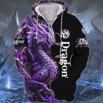 Maxcorners Violet Dragon Tattoo 3D Full Print Shirts SO2612