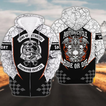 Maxcorners Hell Rider Motorcycle Ride Or Die Shirt 3D SO111
