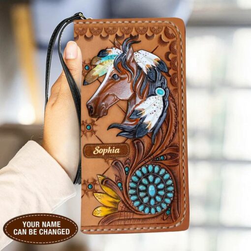 Maxcorners Horse Love Mongolian Personalized Clutch