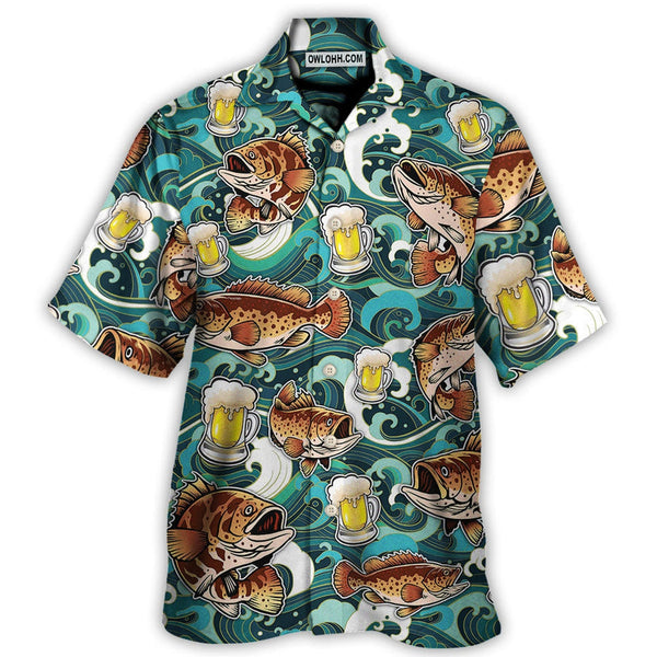 Maxcorners Fishing Beer Fishing Solves Most Of My Problems Beer Solves The Rest Hawaiian Shirt