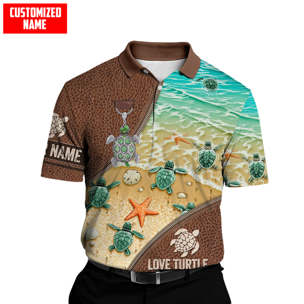 Maxcorners Customized Name Love Turtle Shirts