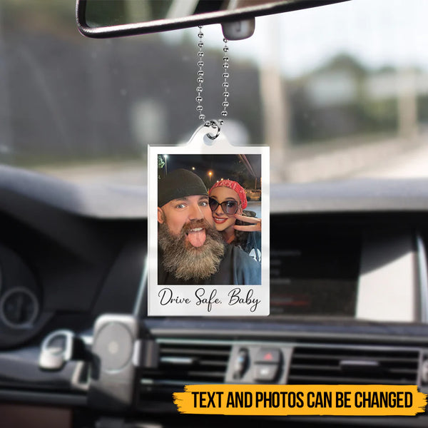 Personalized Acrylic Photo Car Ornament with Message or Picture at the Back