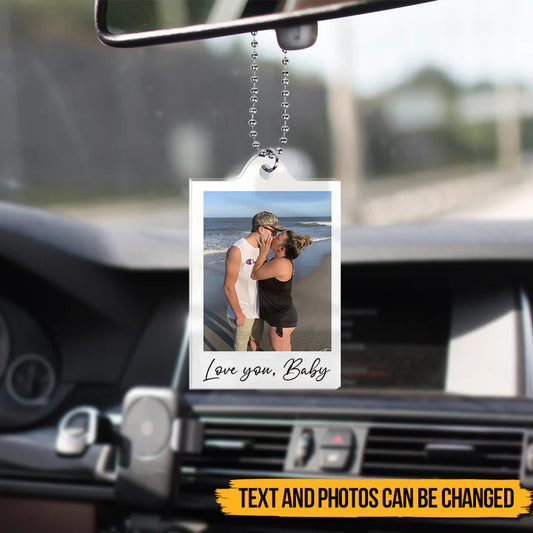 Personalized Acrylic Photo Car Ornament with Message or Picture at the Back