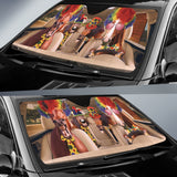 Maxcorners Driving FUNNY HORSE CLOWNS All Over Printed 3D Sun Shade