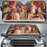 Maxcorners Driving FUNNY HORSE CLOWNS All Over Printed 3D Sun Shade