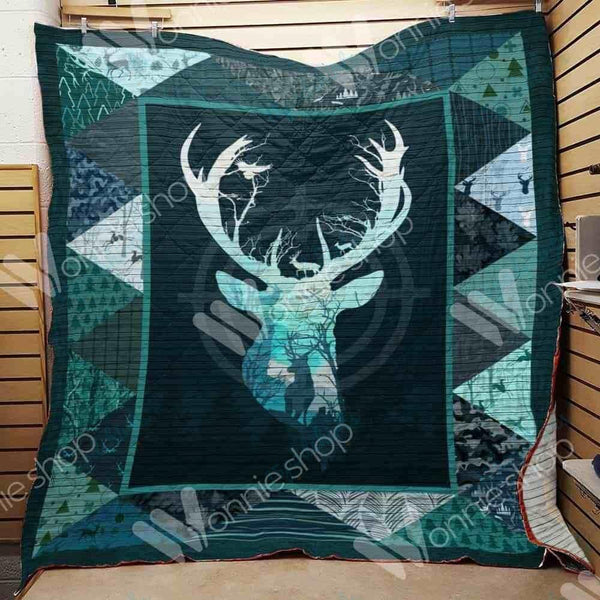 Maxcorners Deer Hunting Teal Blanket