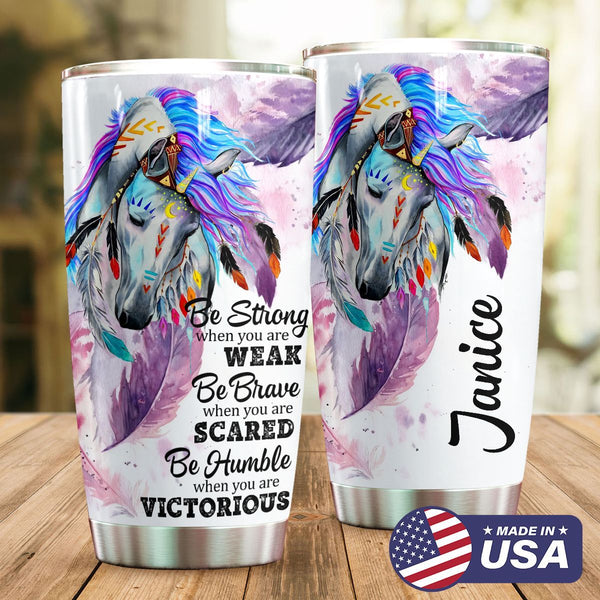 Maxcorners Personalized Vintage Horse Stainless Steel Tumbler 01