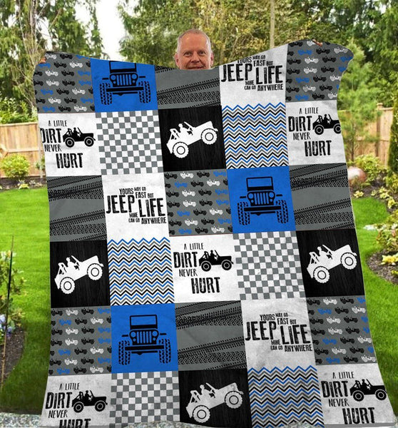 Maxcorners Jeep Minky Fleece Blanket Gift For Jeep Lover