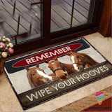 Maxcorners Remember Wipe Your Hooves Horses Welcome Non-Slip Rubber Backing Doormat