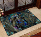 Maxcorners Gift For Horse Lover Horse Non-Slip Rubber Backing Doormat