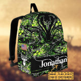 Maxcorners Deer Hunting Name State & Flag Personalized Backpack