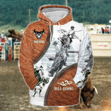 Maxcorners Personalized Bull Riding Leather Mix White