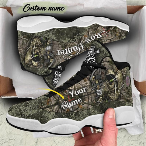 Maxcorners Bow Hunting Personalized Name AJD 13 Sneakers