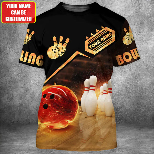 Maxcorners Custom Bowling Personalized Name 3D Shirt