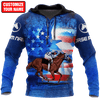 Maxcorners Men Hoodie Blue Personalized Name