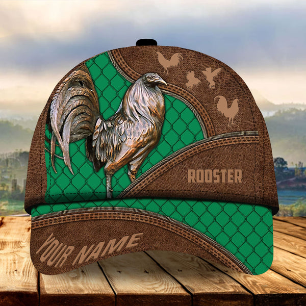 Maxcorners The Best Leather Rooster Multicolor Personalized Cap