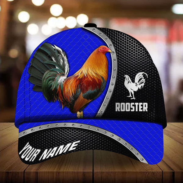 Maxcorners Premium Metal Curve Rooster 3D Multicolor Personalized Cap
