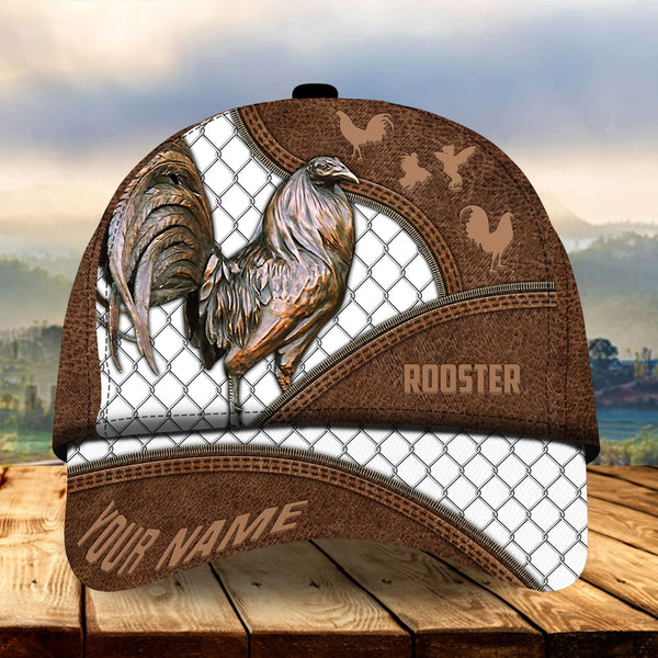 Maxcorners The Best Leather Rooster Multicolor Personalized Cap