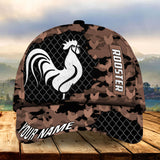 Maxcorners Premium Camo Metal Rooster Multicolor Personalized Cap