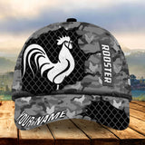 Maxcorners Premium Camo Metal Rooster Multicolor Personalized Cap