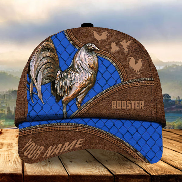 Maxcorners The Best Leather Rooster Multicolor Personalized Cap