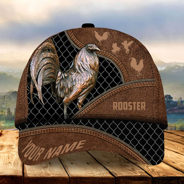 Maxcorners The Best Leather Rooster Multicolor Personalized Cap