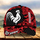 Maxcorners Premium Camo Metal Rooster Multicolor Personalized Cap