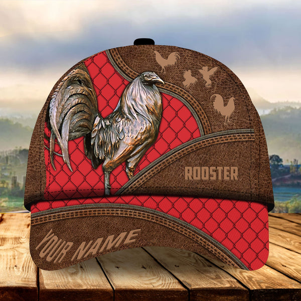 Maxcorners The Best Leather Rooster Multicolor Personalized Cap