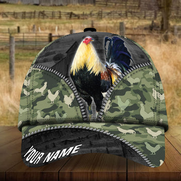 Maxcorners Premium Camo Pattern Rooster Personalized Cap