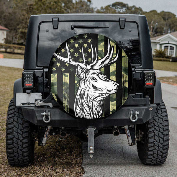 Maxcorners Whitetail Buck Deer Hunting American Camouflage - Tire Covers