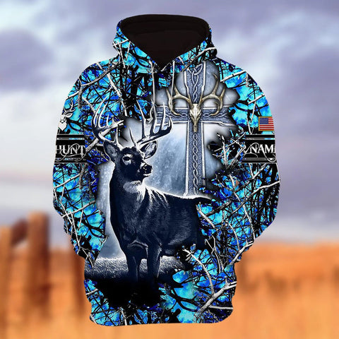 Custom Name 3D All Over Print Colorful Hoodie Style 2 Deer Hunter Clothing Hunter Gift