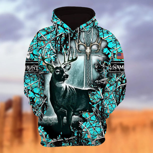 Custom Name 3D All Over Print Colorful Hoodie Style 1 Deer Hunter Clothing Hunter Gift