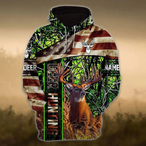 American Deer Hunting Hoodie Style 4 3D Full Print Custom Hunter Clothing