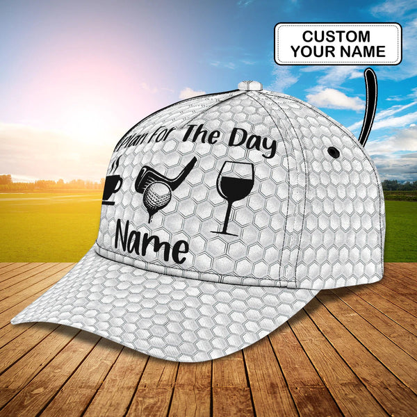 Maxcorners Golf White Hexagon Pattern Customized Name All Over Printed Cap