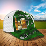 Maxcorners Golf Lover Green Beer Customized Name All Over Printed Cap