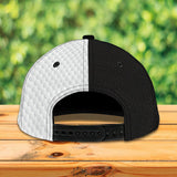 Maxcorners Golf Lover Black And White Customized Name All Over Printed Cap