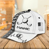 Maxcorners Golf Black And White Rhombus Pattern Customized Name All Over Printed Cap