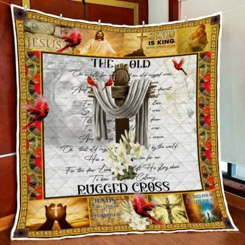 Maxcorners  The Old Rugged Cross Cardinal Jesus Christian Quilt - Blanket