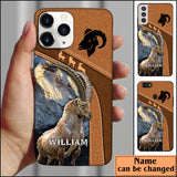 Maxcorners Leather Pattern Personalized Phone Mountain Goat - Samsung  Phone Case