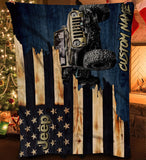 Maxcorners Personalized Jeep Flag Blanket