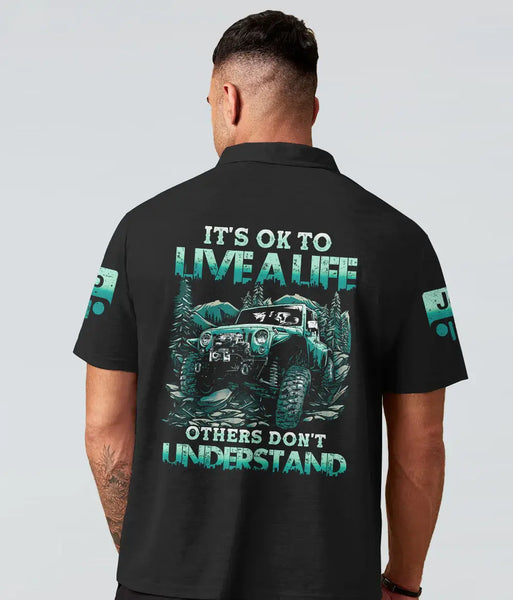Maxcorners It's Okay To Live A Jeep Life Polo Shirt HM17