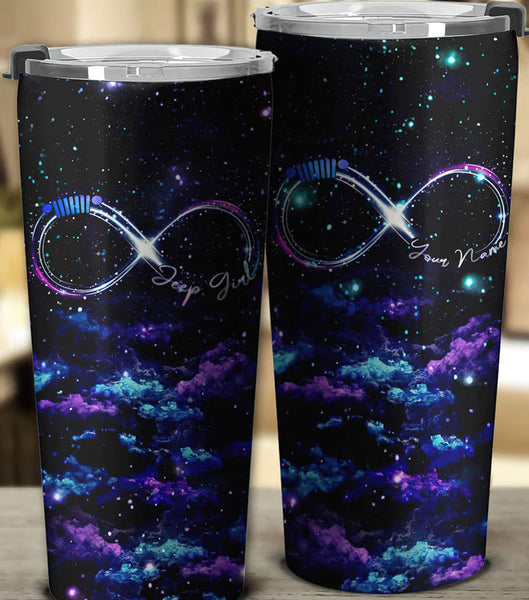 Maxcorners Jeep Girl Infinity Galaxy 3D Over Printed Tumbler