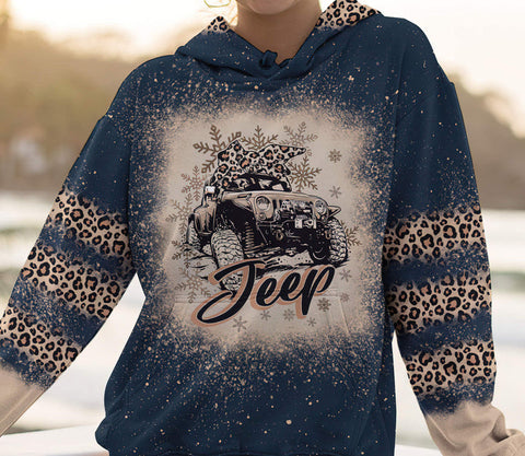 Maxcorners Jeep Vintage Leopard Hoodie PT081222