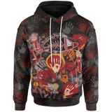 Maxcorners Aboriginal Hoodie - Indigenous Fish Hand Art